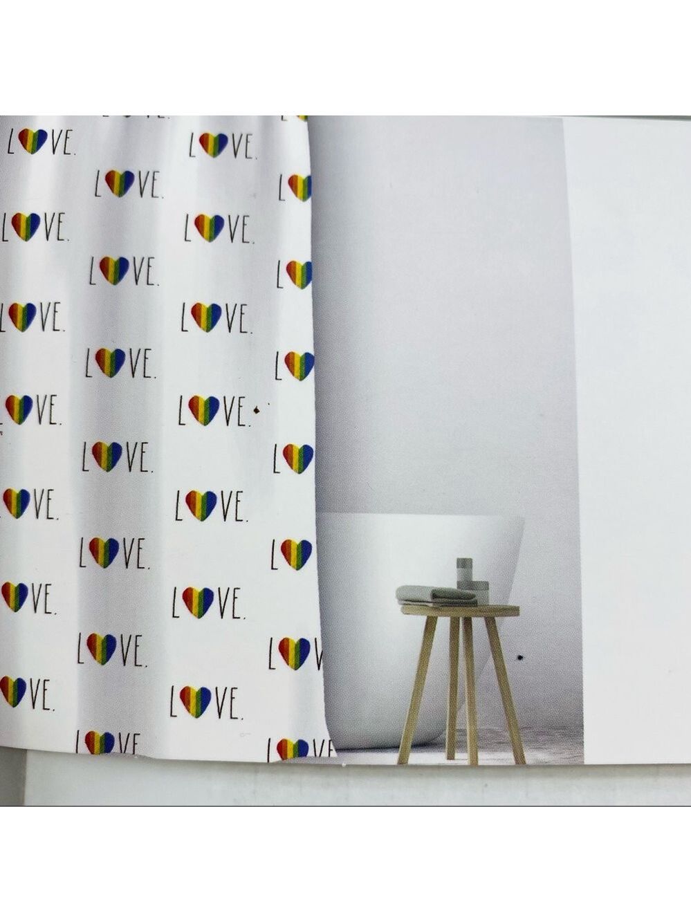 Rae Dunn LOVE Shower Curtain Liner 72x72